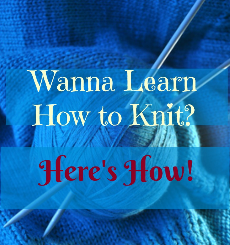 Bluesy yarn with silver knitting needles