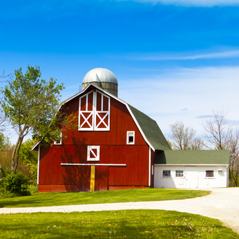 Red Barn with Blue Sky