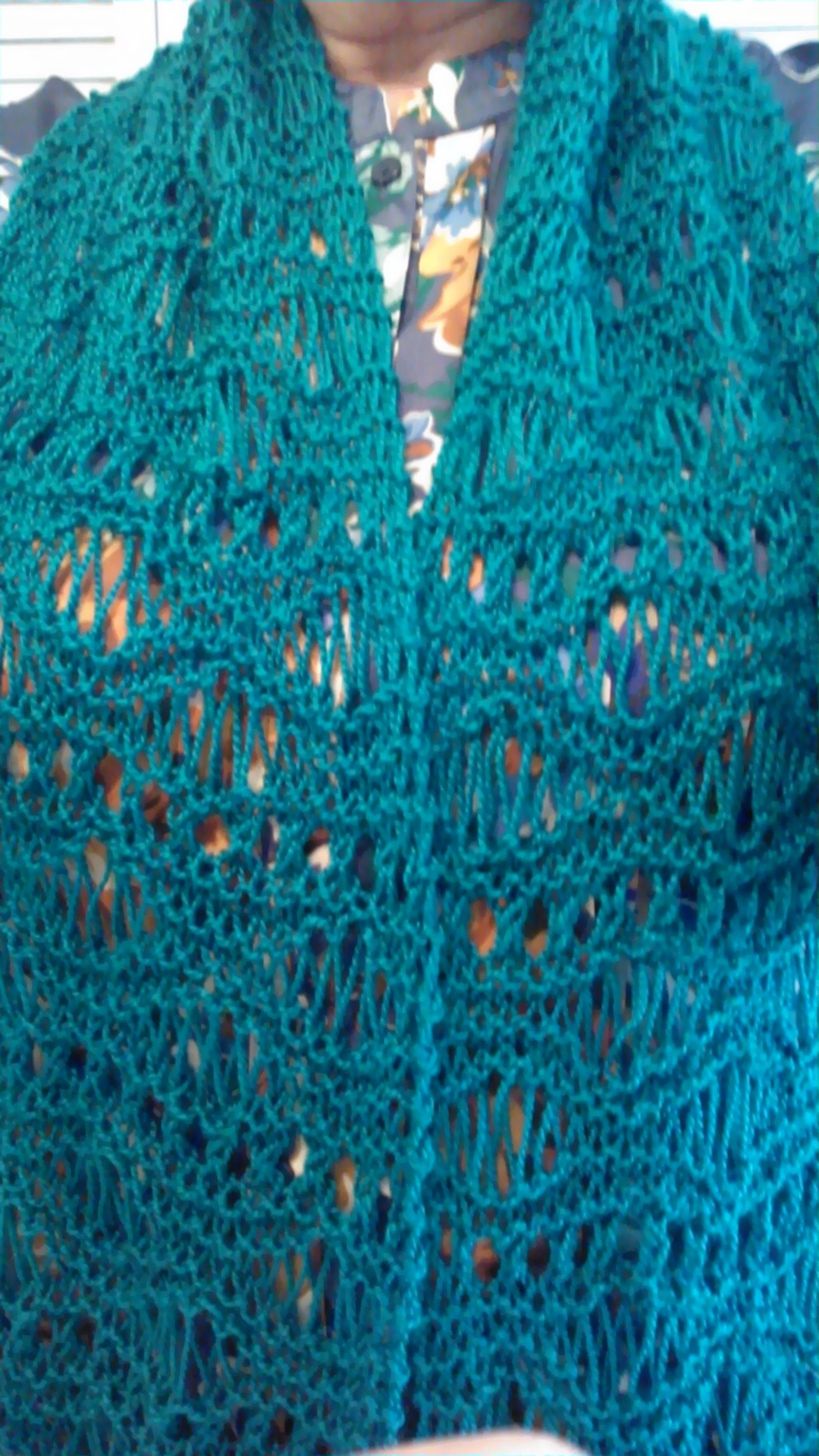 Lace & eyelets pattern on a summer scarf