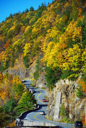 Route 97 in New York State going thru Hawks Nest high above the Delaware River.
