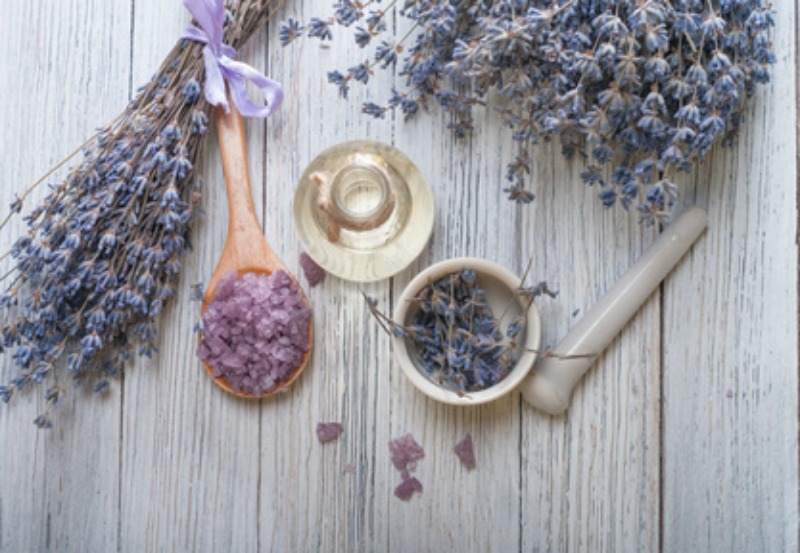 Lavender flowers and essential oils 
